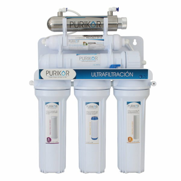 SISTEMA DE ULTRAFILTRACIÓN DE 6 ETAPAS CON LUZ UV Y FILTRACIÓN DE 5 MICRAS PARA FLUJO DE 0.66 GPM