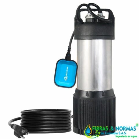 MOTOBOMBA SUMERGIBLE AQUA PAK, SERIE KANKI PLUS, 44 LPM, ACERO INOXIDABLE/POLIPROPILENO, DESCARGA 1", 3/4 HP, 1F, 127V