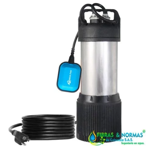 MOTOBOMBA SUMERGIBLE AQUA PAK, SERIE KANKI PLUS, 44 LPM, ACERO INOXIDABLE/POLIPROPILENO, DESCARGA 1", 3/4 HP, 1F, 127V
