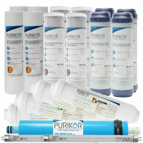 KIT DE REPUESTO PARA PKRO100-6UV SISTEMA DE ÓSMOSIS INVERSA (POU) PARA 24 MESES