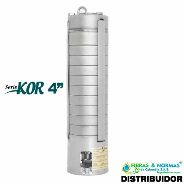 BOMBA SUMERGIBLE ALTAMIRA SERIE KOR, 0.7 LPS, EN ACERO INOXIDABLE, 9 ETAPAS, DESCARGA 1.25", 1/2 HP, NEMA 4"