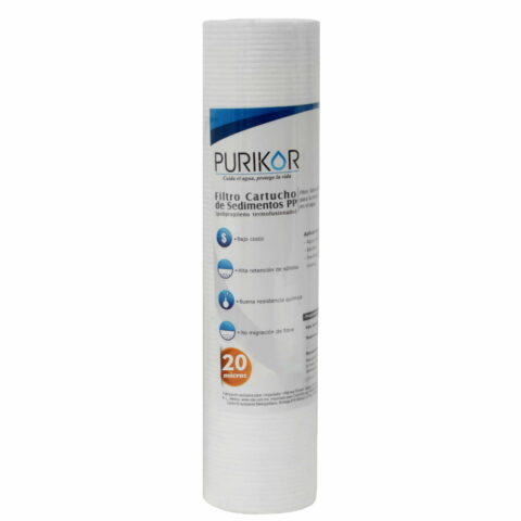 FILTRO CARTUCHO DE POLIPROPILENO TERMOFUSIONADO MARCA PURIKOR DE 2.5" X 20" PARA FILTRADO DE 20 MICRAS