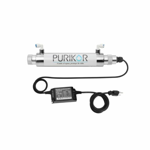 SISTEMA DE DESINFECCIÓN PARA 1 GPM SERIE CLASSIC MARCA PURIKOR CON LUZ UV DE 12 WATTS EN 120 VOLTS