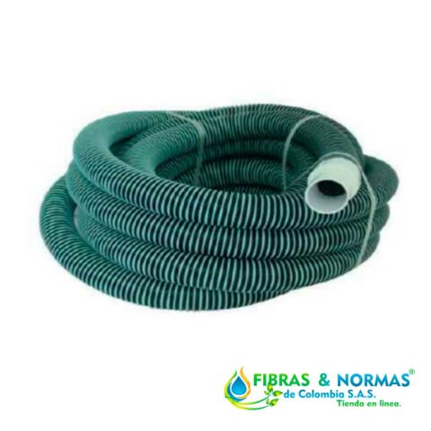 MANGUERA FLEXIBLE DE 1.25" MARCA PANDA DE 12 METROS DE LARGO CON UN EXTREMO GIRATORIO Y EL OTRO FIJO