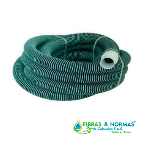MANGUERA FLEXIBLE DE 1.25" MARCA PANDA DE 15 METROS DE LARGO CON UN EXTREMO GIRATORIO Y EL OTRO FIJO