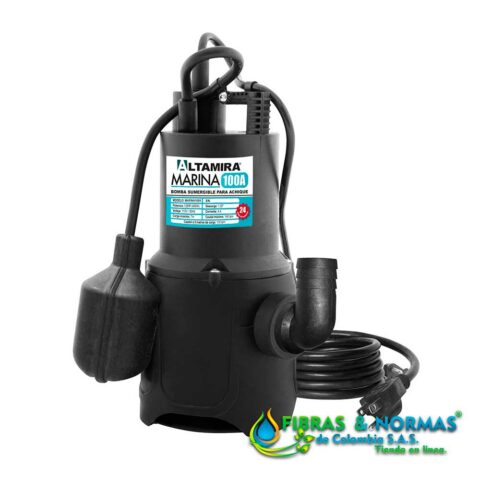 MOTOBOMBA SUMERGIBLE PARA EFLUENTES, ALTAMIRA SERIE MARINA, DESCARGA 1.25", SÓLIDOS 19 MM, 1/2 HP, 1 FASE, 115 VOLTS