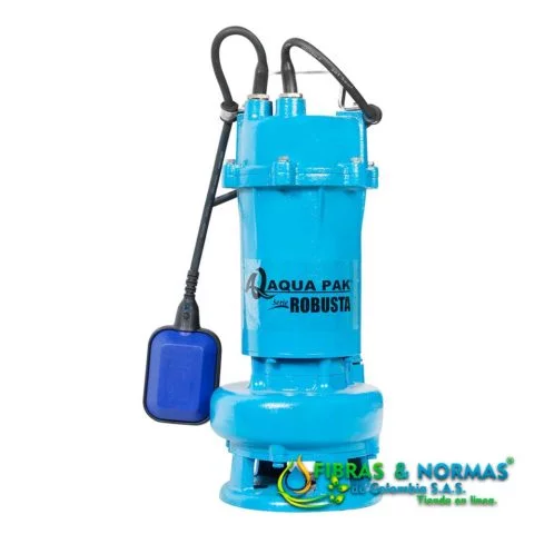 MOTOBOMBA SUMERGIBLE PARA LODOS, AQUA PAK, SERIE ROBUSTA, DESCARGA 2", SÓLIDOS 1", 1 HP, 1 FASE, 127 VOLTS (MONOFÁSICO)