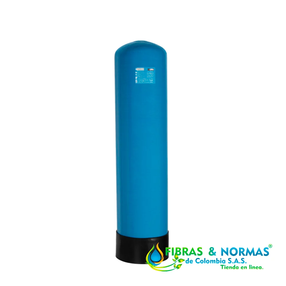 TANQUE EN FIBRA DE VIDRIO MARCA PURIKOR CON VOLUMEN DE 11.7 GALONES Y CAPACIDAD PARA 1 FT³ DE MATERIAL FILTRANTE