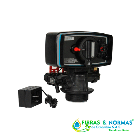 VÁLVULA PARA SUAVIZADOR MARCA PURIKOR CON CAPACIDAD DE 1FT³ PARA TANQUE DE 9"X48" Y FUNCIÓN REGENERACIÓN POR TIEMPO