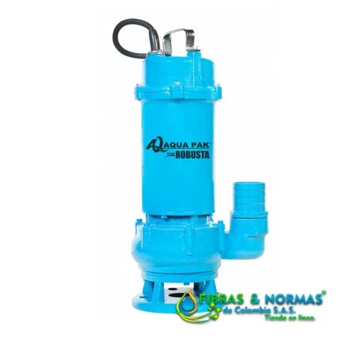 MOTOBOMBA SUMERGIBLE PARA LODOS, AQUA PAK SERIE ROBUSTA, DESCARGA 2" a 2.5", SÓLIDOS 1", 2 HP, 3 FASES, 230 VOLTS (TRIFÁSICO)