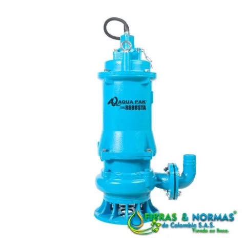 MOTOBOMBA SUMERGIBLE PARA LODOS, AQUA PAK SERIE ROBUSTA, DESCARGA 2.5" a 2", SÓLIDOS 1.2", 4 HP, 3 FASES, 230 VOLTS (TRIFÁSICO)