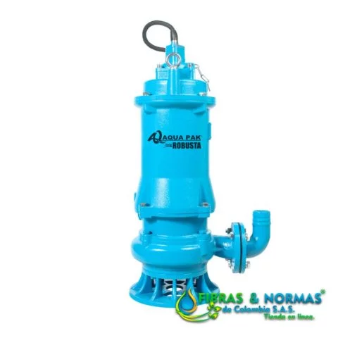 MOTOBOMBA SUMERGIBLE PARA LODOS, AQUA PAK SERIE ROBUSTA, DESCARGA 2.5" a 2", SÓLIDOS 1", 5 HP, 3 FASES, 230 VOLTS (TRIFÁSICO)