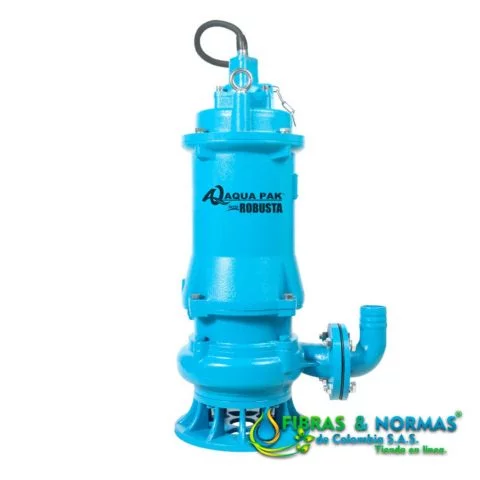 MOTOBOMBA SUMERGIBLE PARA LODOS, AQUA PAK SERIE ROBUSTA, DESCARGA 2.5" a 2", SÓLIDOS 1", 5 HP, 3 FASES, 460 VOLTS (TRIFÁSICO)