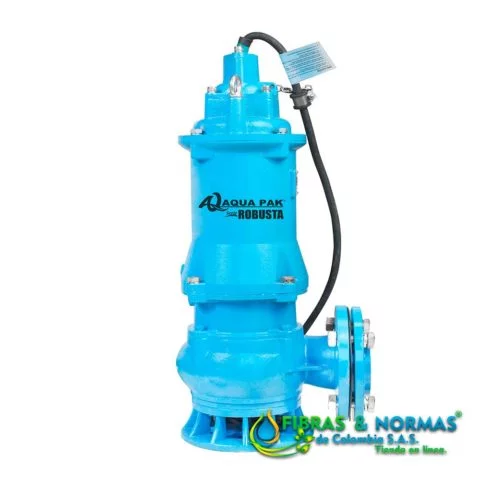 MOTOBOMBA SUMERGIBLE PARA LODOS, AQUA PAK, SERIE ROBUSTA, DESCARGA 3", SÓLIDOS 1.2", 4 HP, 3 FASES, 230 VOLTS (TRIFÁSICO)