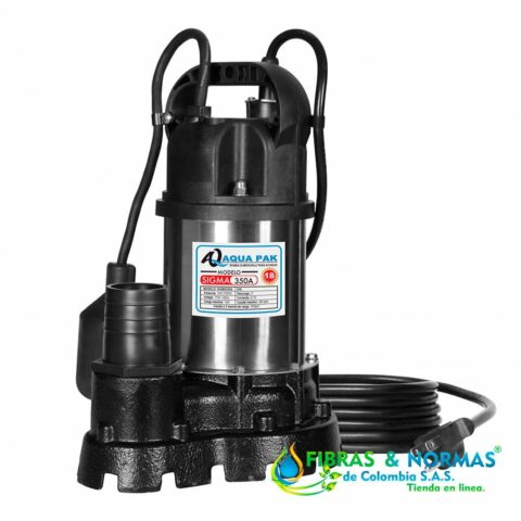 MOTOBOMBA SUMERGIBLE PARA EFLUENTES, AQUA PAK, SERIE SIGMA, DESCARGA 2", SÓLIDOS 14 MM, 1 HP, 1 FASE, 115 VOLTS