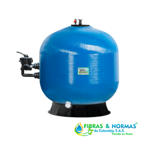 FILTRO DE ARENA PARA PISCINA CONSTRUIDO EN FIBRA DE VIDRIO, MARCA PANDA DE 48" PARA UN FLUJO MÁXIMO DE 198 GPM