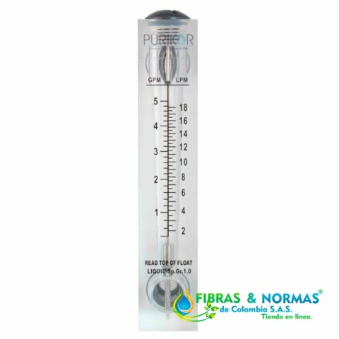 FLUJÓMETRO INDUSTRIAL, SERIE METRO, PURIKOR, PARA MEDIR EL CAUDAL DE LÍQUIDOS Y GASES, 1 A 5 GPM