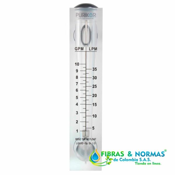 FLUJÓMETRO INDUSTRIAL, SERIE METRO, PURIKOR, PARA MEDIR EL CAUDAL DE LÍQUIDOS Y GASES, 1 A 10 GPM