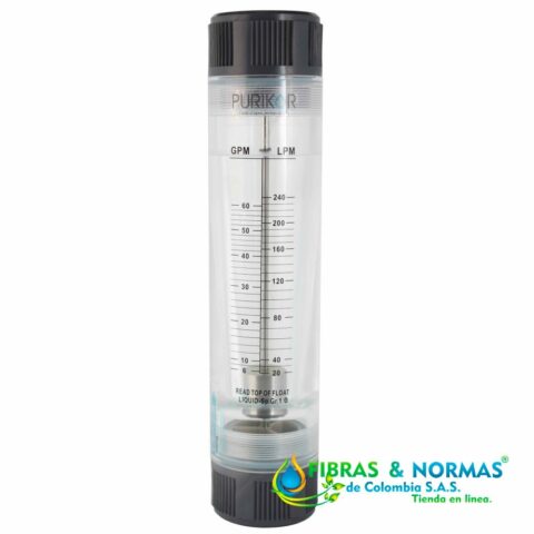 FLUJÓMETRO INDUSTRIAL, SERIE METRO, PURIKOR, REF. METRO60B1.5, PARA MEDIR EL CAUDAL DE LÍQUIDOS Y GASES, 6 A 60 GPM