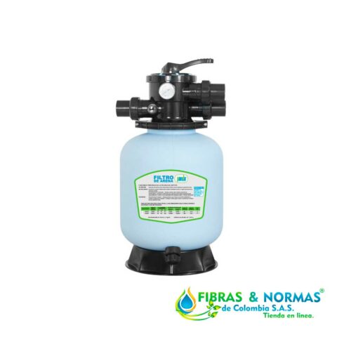 FILTRO DE ARENA PARA PISCINA CONSTRUIDO EN PLÁSTICO REFORZADO MARCA PANDA DE 14" PARA UN FLUJO MÁXIMO DE 20 GPM