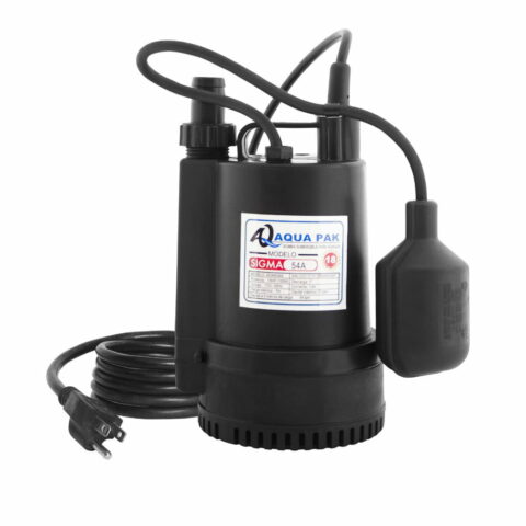 MOTOBOMBA SUMERGIBLE PARA EFLUENTES, AQUA PAK, SERIE SIGMA, DESCARGA 1", SÓLIDOS 3 MM, 1/6 HP, 1 FASE, 115 VOLTS