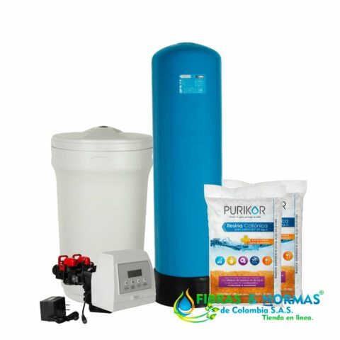 KIT EQUIPO SUAVIZADOR NO ENSAMBLADO PURIKOR,2FT³, TANQUE FIBRA12"X48", TANQUE SALMUERA 100LTS, VÁLVULA PKVS27D, 2 RESINA