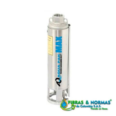 BOMBA SUMERGIBLE AQUA PAK, SERIE MAX, 1.5 LPS, ACERO INOXIDABLE/LEXAN/NORYL, 14 ETAPAS, DESCARGA 1.25", 2 HP, NEMA 4"