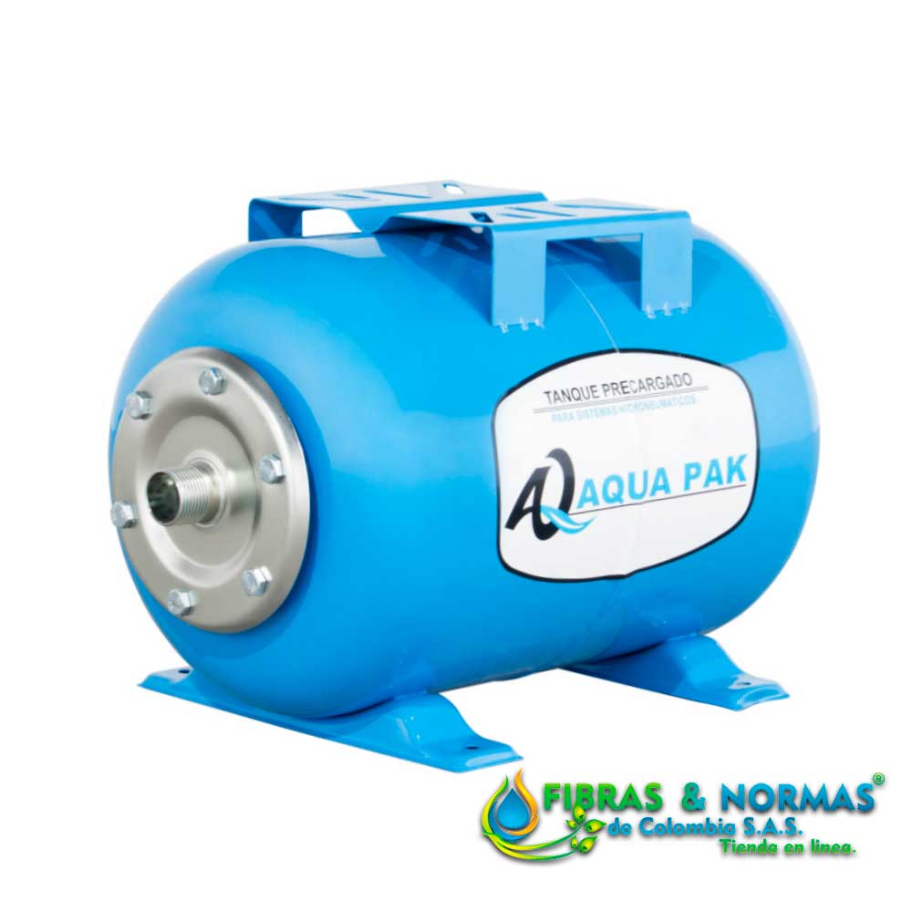 TANQUE PRECARGADO HORIZONTAL DE MEMBRANA, AQUA PAK, SERIE AQ, ACERO AL CARBÓN, 24 LITROS, PRESIÓN MÁXIMA 86 PSI