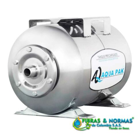 TANQUE PRECARGADO HORIZONTAL DE MEMBRANA, AQUA PAK, SERIE AQ, ACERO INOXIDABLE, 24 LITROS, PRESIÓN MÁXIMA 86 PSI