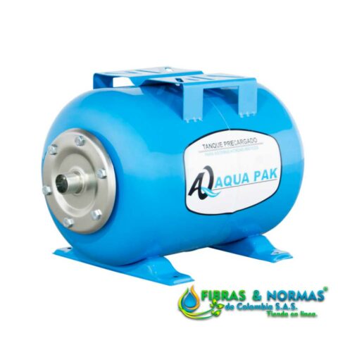 TANQUE PRECARGADO HORIZONTAL DE MEMBRANA, AQUA PAK, SERIE AQ, ACERO AL CARBÓN, 50 LITROS, PRESIÓN MÁXIMA 86 PSI