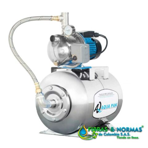PRESURIZADOR INDIVIDUAL TRADICIONAL AQUA PAK, 1 HP, 1 FASE, 127 VOLTS, BOMBA FIX10E Y TANQUE AQ24LH/SS