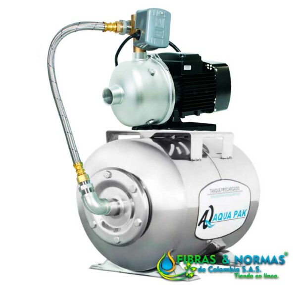 PRESURIZADOR INDIVIDUAL TRADICIONAL, ALTAMIRA, 3/4 HP, 1 FASE, 127V, BOMBA LOTUS50-4/1127, TANQUE AQ24LH/SS