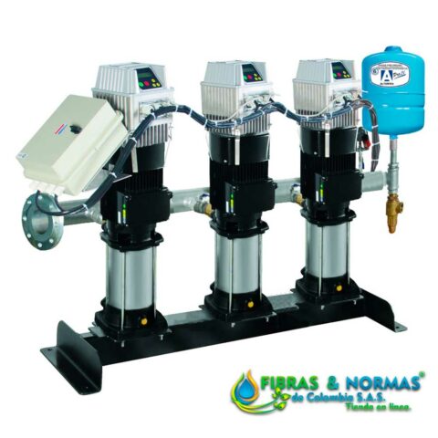 PRESURIZADOR TRÍPLEX PRESIÓN CONSTANTE, 5.5 HP, 3 FASES, 230 VOLTS, BOMBAS JOB3.5 R55-7 Y VARIADORES FDRIVE2318-TT