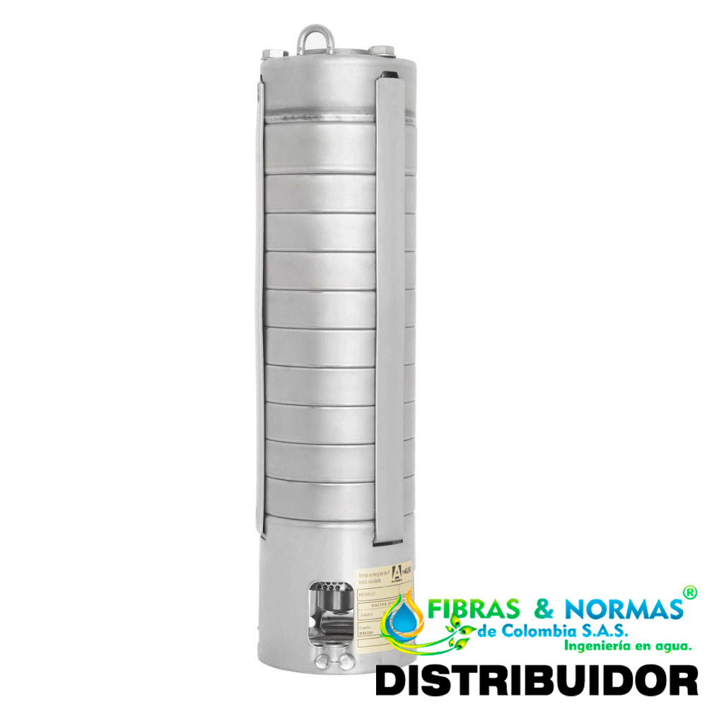 BOMBA SUMERGIBLE ALTAMIRA SERIE KOR, 1.2 LPS, ACERO INOXIDABLE, 9 ETAPAS, DESCARGA 1.25", 1 HP, NEMA 4"