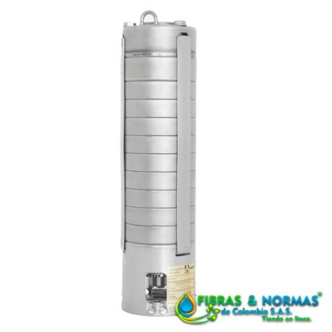 BOMBA SUMERGIBLE ALTAMIRA SERIE KOR, 1.2 LPS, ACERO INOXIDABLE, 13 ETAPAS, DESCARGA 1.25", 1.5 HP, NEMA 4"