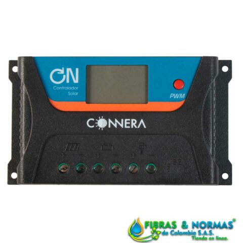 CONTROLADOR DE CARGA SOLAR SERIE ON PWM, CONNERA, 40 A, PARA BATERÍAS CON ENTRADA DE 12 Ó 24 VCD