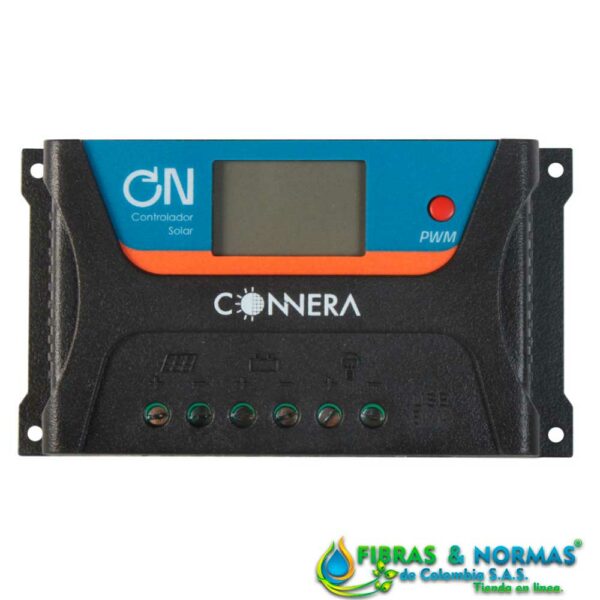 CONTROLADOR DE CARGA SOLAR SERIE ON PWM, CONNERA, 40 A, PARA BATERÍAS CON ENTRADA DE 12 Ó 24 VCD