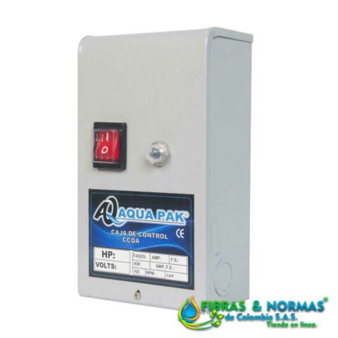 CAJA DE CONTROL AQUA PAK PARA MOTOR SUMERGIBLE AQUA PAK 4", 1 HP, 1 FASE, 115 VOLTS, CON INTERRUPTOR ON/OFF
