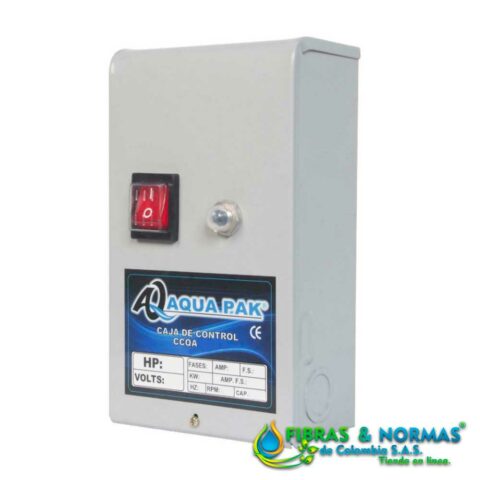 CAJA DE CONTROL AQUA PAK PARA MOTOR SUMERGIBLE AQUA PAK 4", 2 HP, 1 FASE, 230 VOLTS, CON INTERRUPTOR ON/OFF