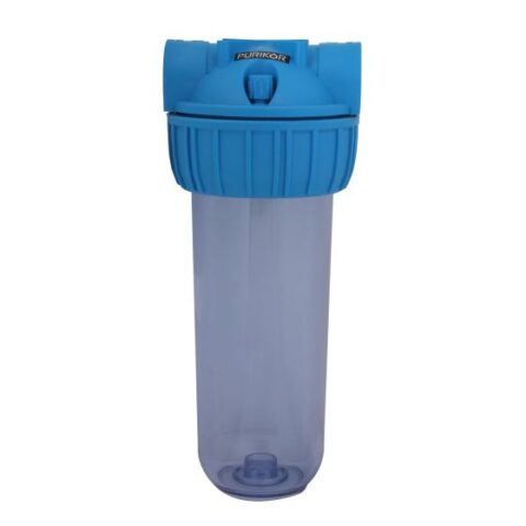 PORTAFILTRO PURIKOR TRANSPARENTE – 10" X 2.5" CON CONEXIÓN DE 3/4" HEMBRA